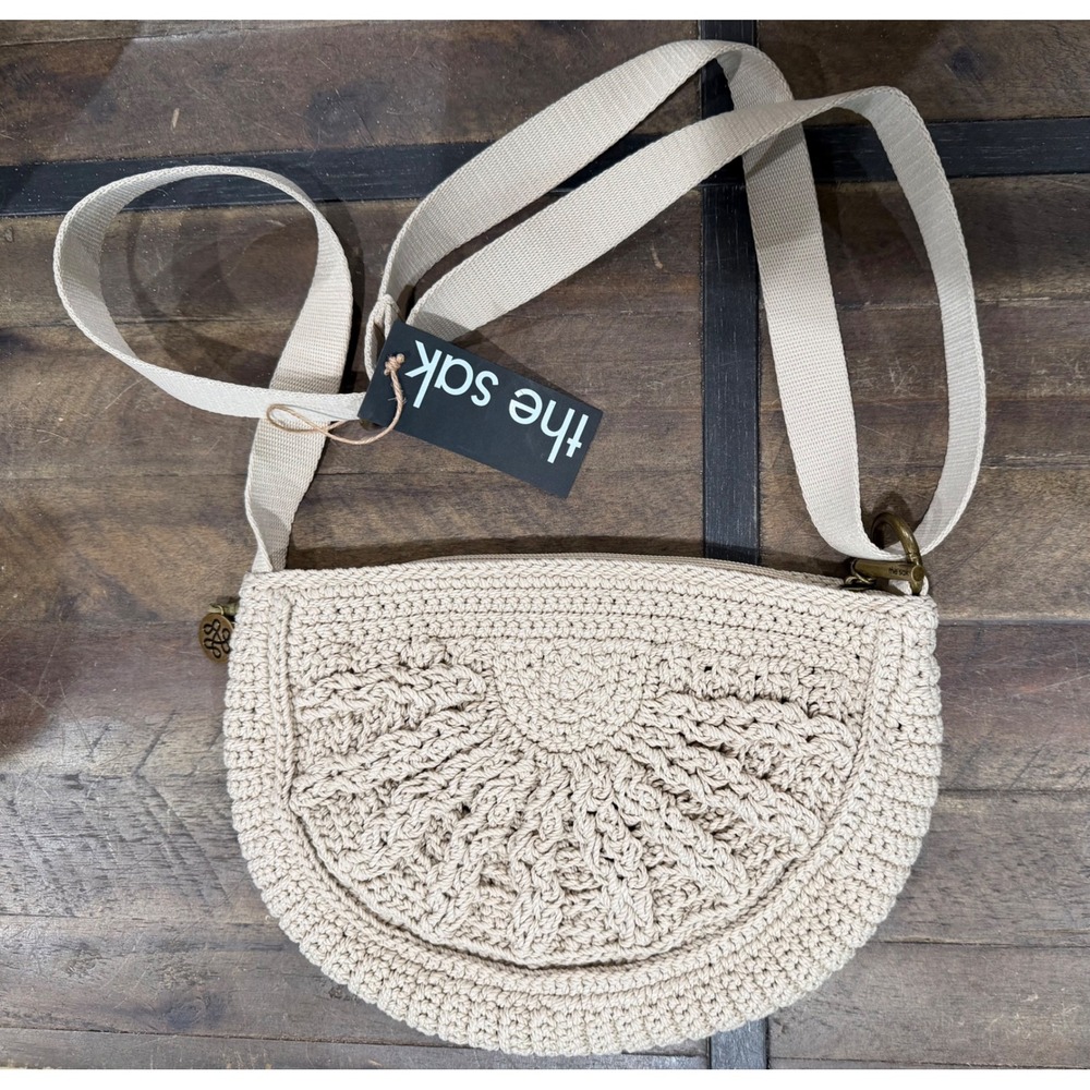 The Sak Ryder Mini Crossbody Bag Ecru Sunbeam Crochet 109746 NWT